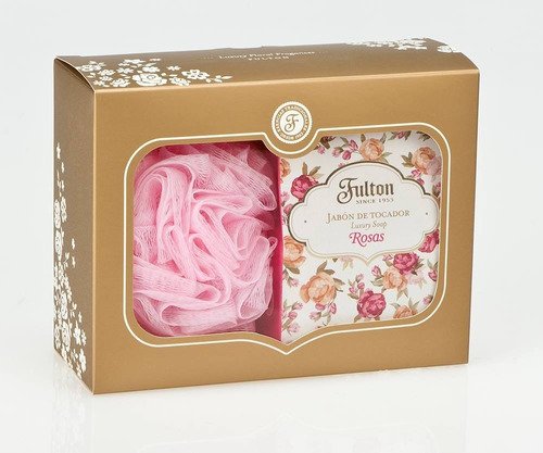 Estuche spa Rosas esponja + jabón