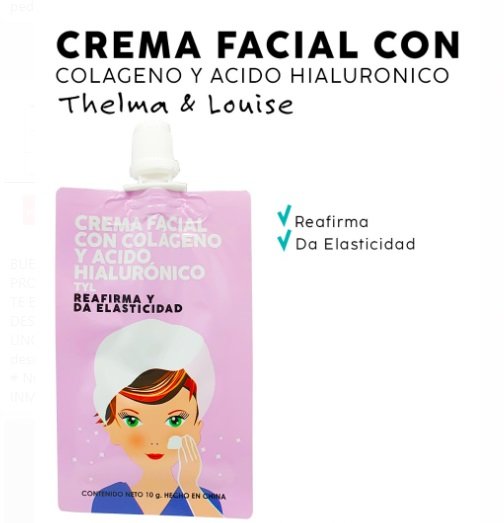 Crema facial con colágeno y acido hialurónico x 10grs