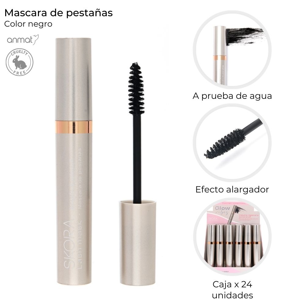 Mascara de pestañas Waterproof Glow Vibes Volume 39588