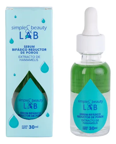 Serum facial bifásico Reductor de poros con Extracto de Hamamelis