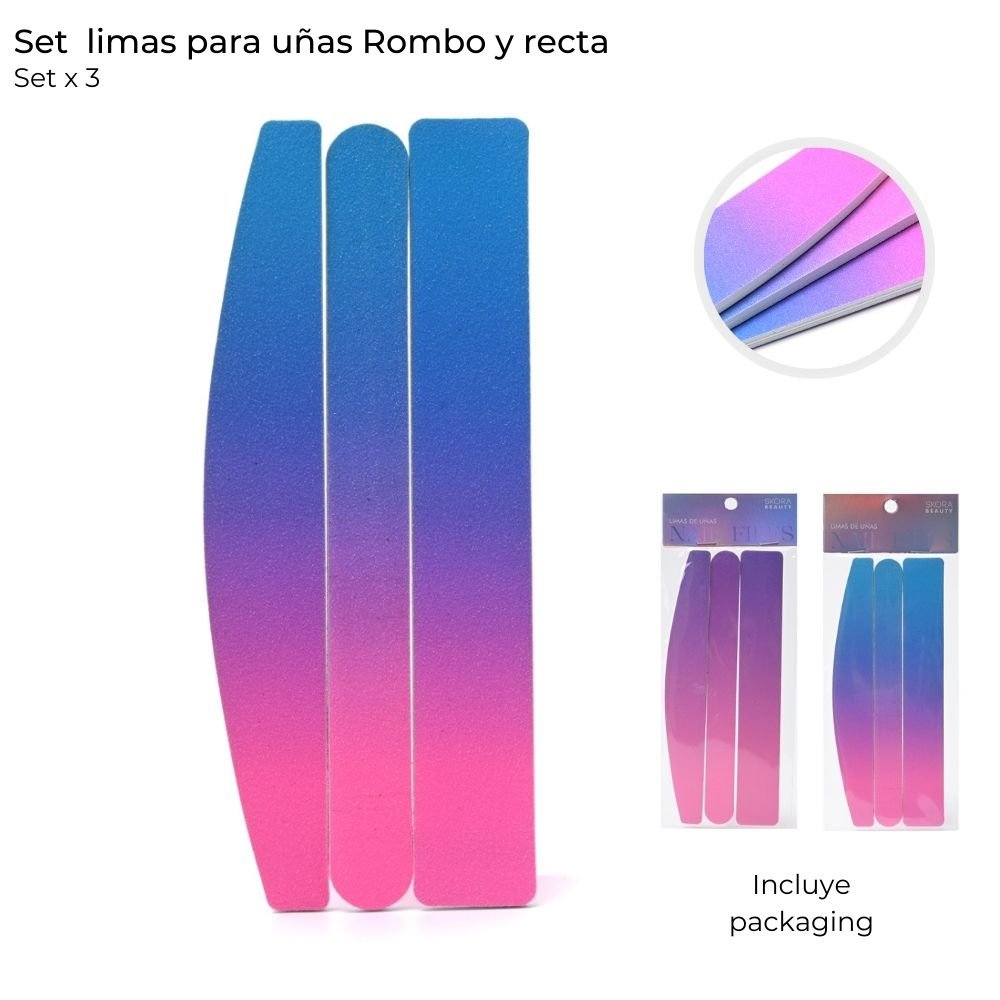 Set de Limas Rombo Recta y Rectangular art 38867