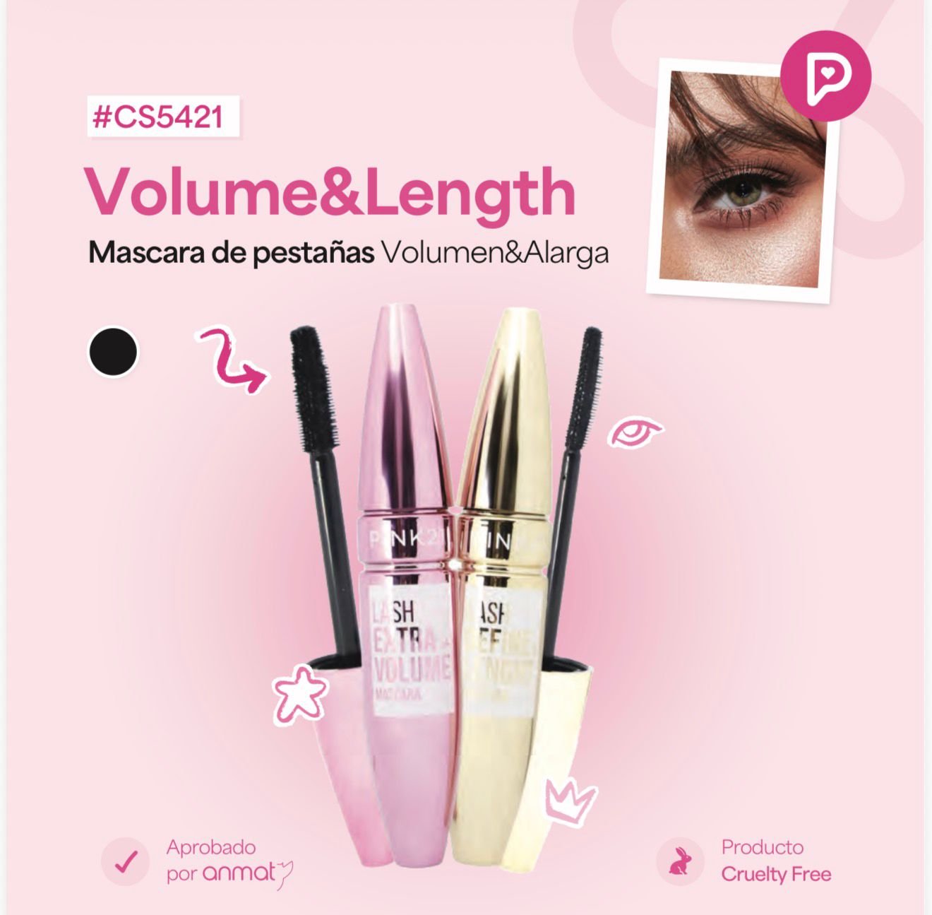 Mascara para Pestañas Volume & Length 5421