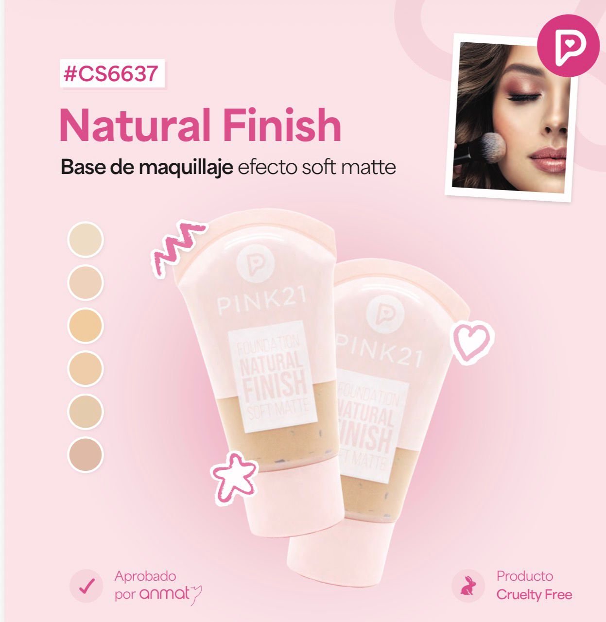 Base de Maquillaje Natural Finish Soft Mate 6637 6638