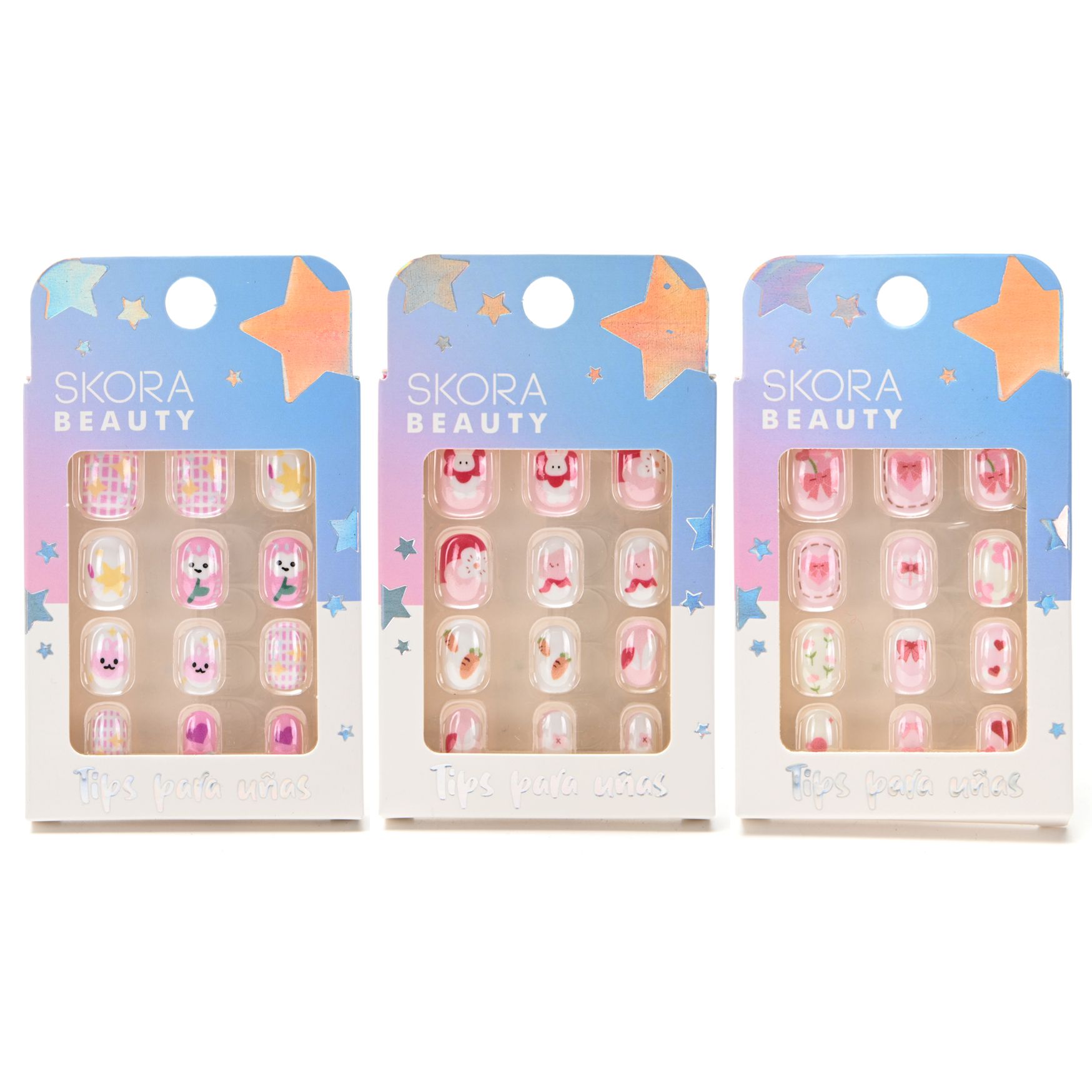 Set uñas postizas infantiles x3 x12u 48270